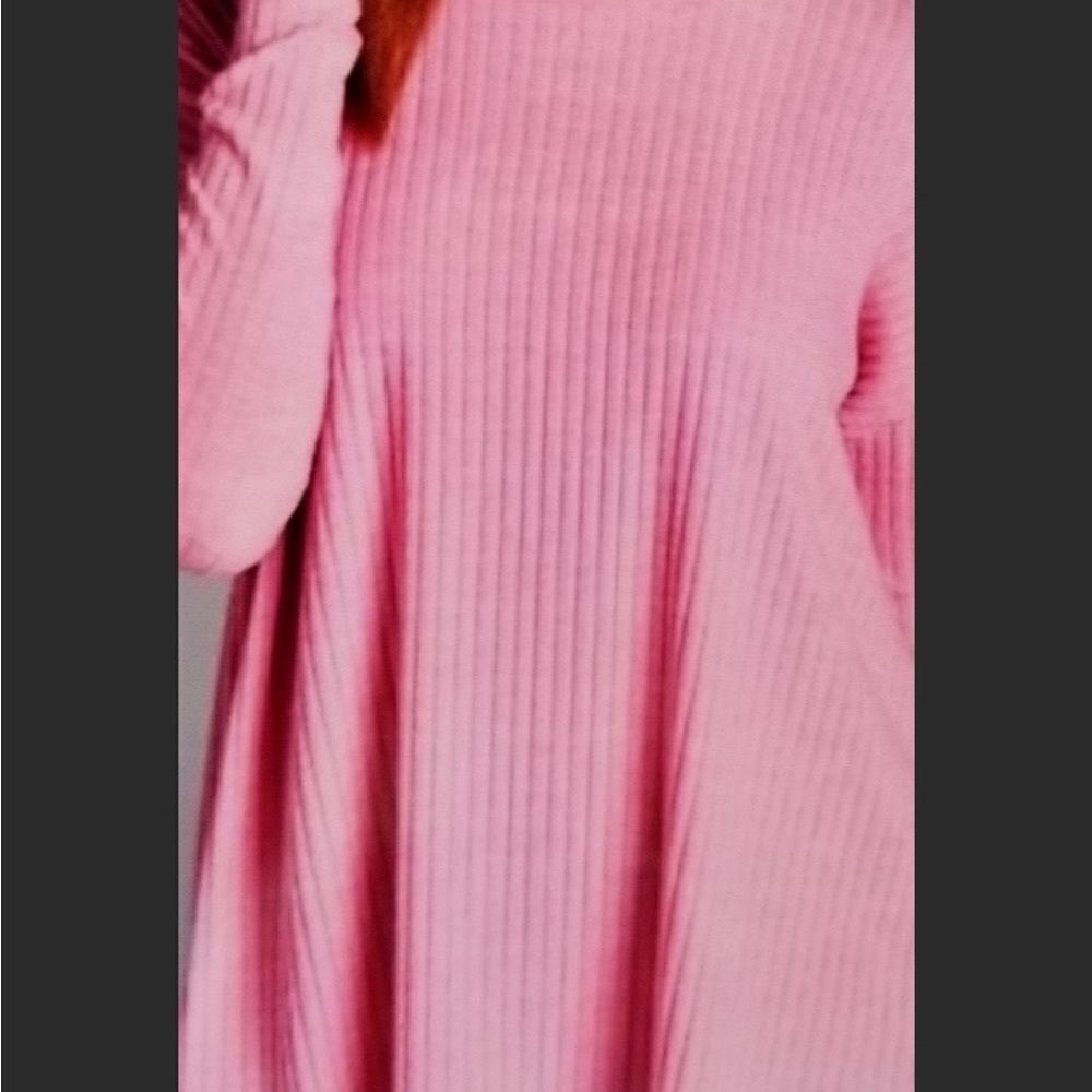 Pink Long Sleeve Ribbed Top